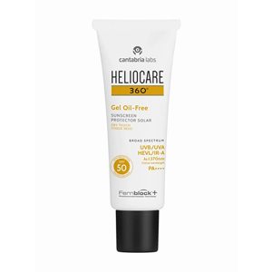 Heliocare - Gel Oil-Free. A white bottle with a black screw top and Heliocare branding.