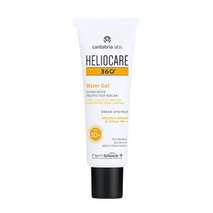 Heliocare - water gel. A white bottle with a black screw cap and Heliocare branding.